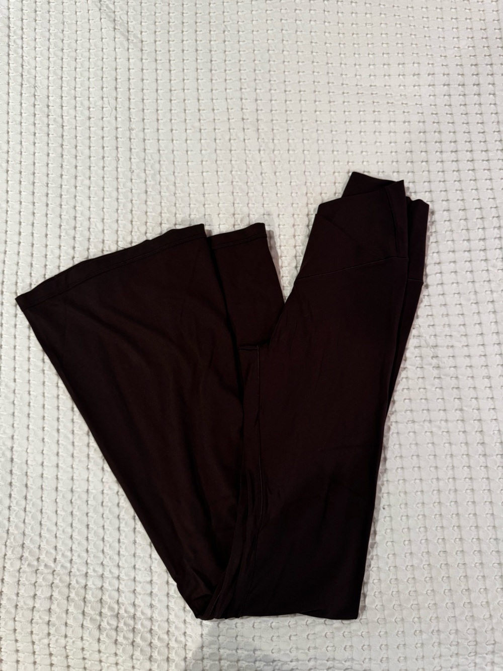 Aerie Offline Hi-Rise Flare Brown Crossover Leggings